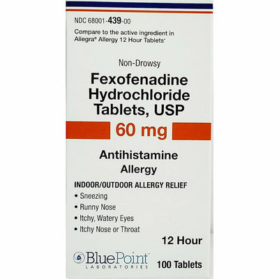 Fexofenadine Hydrochloride 60 mg 100 Tablets
