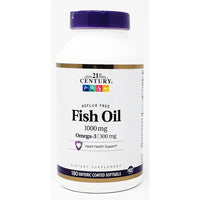 Fish Oil 1000 mg (Reflux Free) 180 Softgels by 21st Century - Image 1