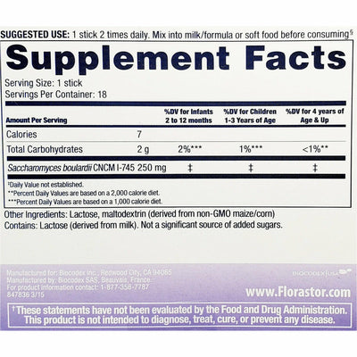 Florastor Baby Daily Probiotic, 18 Powder Sticks