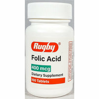 Folic Acid 400 mcg 100 Tablets, by Rugby (1 or 3 pack) - Image 1