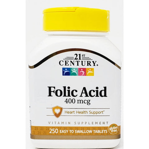 Folic Acid 400 mcg 250 Tablets by 21st Century
