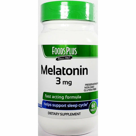 Foods Plus Melatonin, 3 mg 60 Tablets