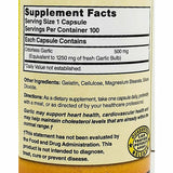 Garlic Supplement 1250 mg 100 Capsules (Odorless) by Natures Blend