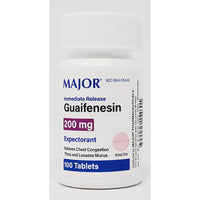 Guaifenesin 200 mg 100 Tablets by Major - Image 1