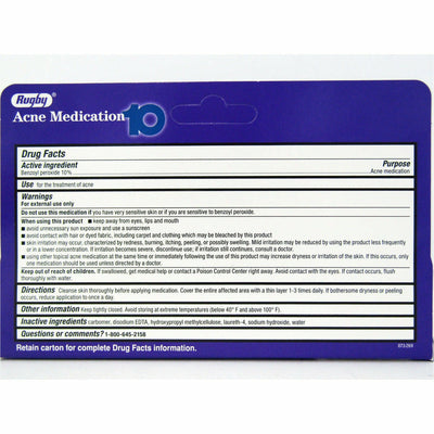 Acne Medication Benzoyl Peroxide Gel 10% 1.5 oz  by Rugby