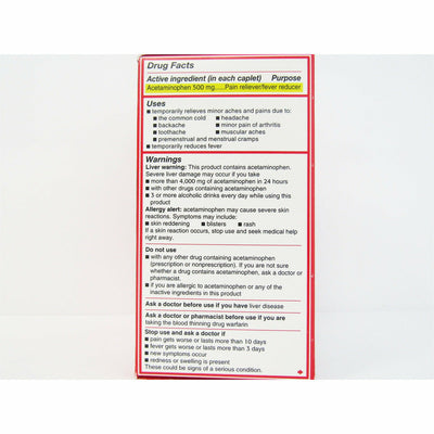 Tylenol, 500 mg 225 Caplets. Free Shipping over $35