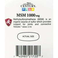 MSM Supplement 1000 mg 90 Tablets by 21st Century - Image 4