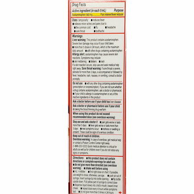 Infants Tylenol Acetaminophen Pain & Fever (Cherry Flavor) 160 mg, 2 fl oz