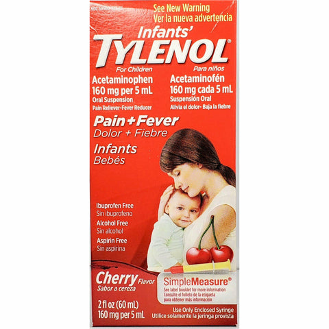 Infants Tylenol Acetaminophen Pain & Fever (Cherry Flavor) 160 mg, 2 fl oz