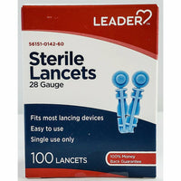 Lancets 28 Gauge 100 Count by Leader - Image 1