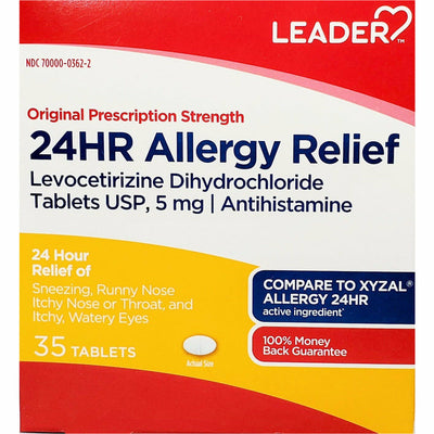 Leader 24 HR Allergy Relief, 35 Tablets