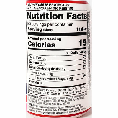 Leader Glucose Chewable Tablets, 50 Count (Raspberry Flavor) 