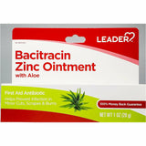 Leader Bacitracin Zinc Ointment with Aloe, 1 oz