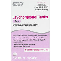 Levonorgestrel 1.5 mg (Plan B) tablet by Rugby - Image 1