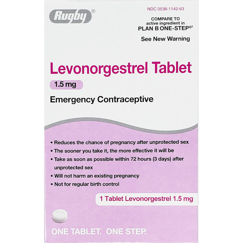 Levonorgestrel 1.5 mg (Plan B) tablet by Rugby - Main product image