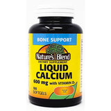 Liquid Calcium 600 mg w/ Vitamin D3 (500 IU) 100 Softgels by Natures Blend