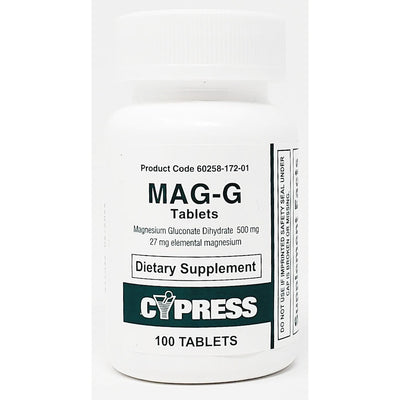 Magnesium Gluconate (MAG-G) 500 mg 100 Tablets by Cypress