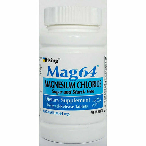 Mag 64 mg (Magnesium Chloride) 60 Tablets by Rising