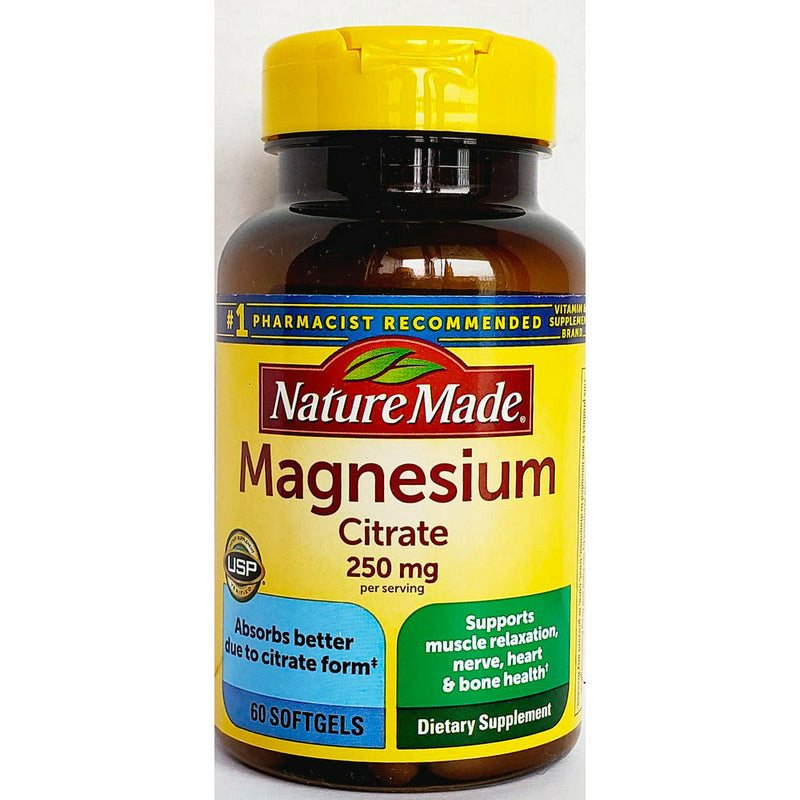 Magnesium Citrate 250 mg, 60 Softgels by Nature Made - Main product image