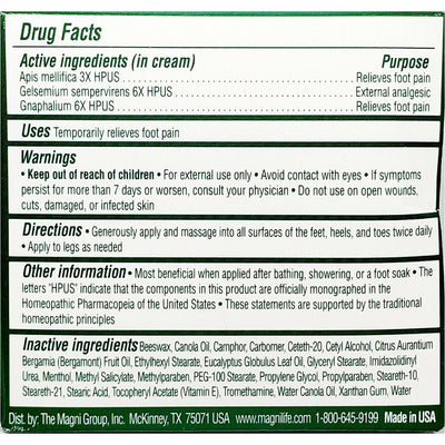 MagniLife DB Pain Relieving Foot Cream, 4 oz