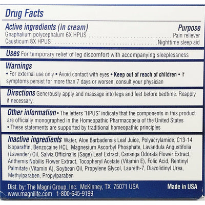 MagniLife Relaxing Leg Cream Pain Reliever, 4 oz