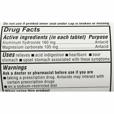 Major Acid Gone (Extra Strength), 100 Chewable Tablets