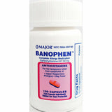  Banophen Diphenhydramine 50 mg 100 Capsules by Major