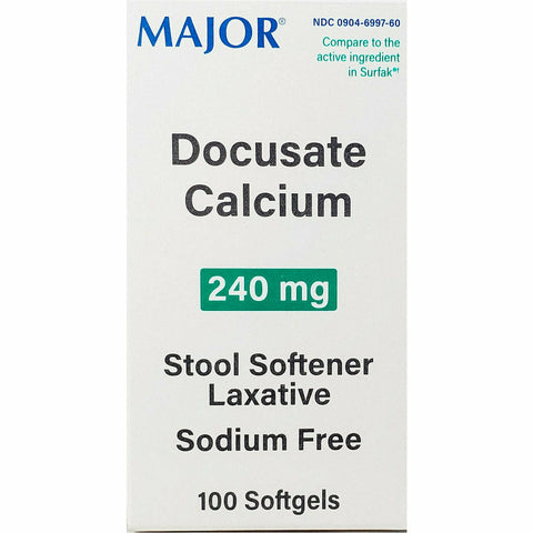 Docusate Calcium 240 mg 100 Softgels by Major