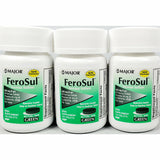 Major FeroSul (Ferrous Sulfate), 65 mg 100 Green Tablets (3 Pack)