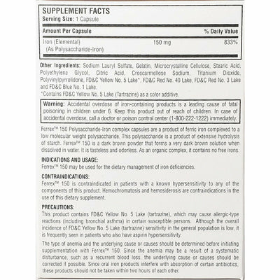 Major Ferrex 150 Polysaccharide Iron, Blister Pack 100 Capsules 