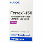 Major Ferrex 150 Polysaccharide Iron, Blister Pack 100 Capsules 