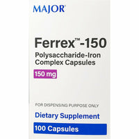 Ferrex 150 Polysaccharide Iron (Blister Pack) 100 Capsules by Major - Image 1