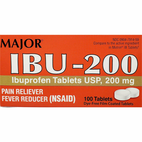 Major IBU-200 mg 100 Dye-Free Coated Tablets
