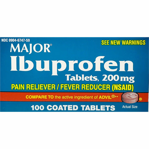 Major Ibuprofen, 200 mg (Compare to Advil) 100 Coated Tablets