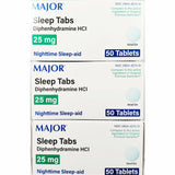 Major Sleep Tabs, 25 mg 50 Tablets Each (3 Pack)