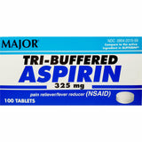 Tri-Buffered Aspirin by Major, 325 mg 100 Tablets