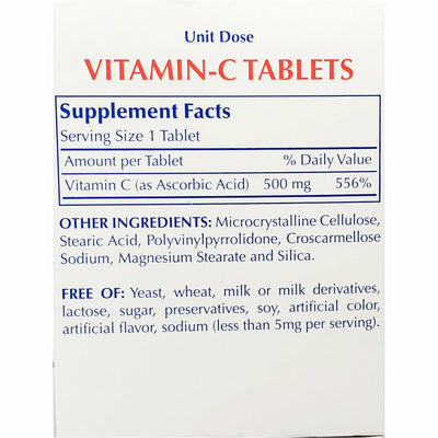 Major Vitamin C-500 mg Unit Dose, 100 Tablets