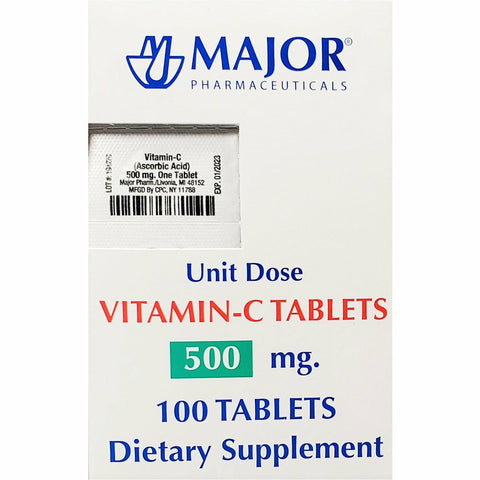 Major Vitamin C-500 mg Unit Dose, 100 Tablets