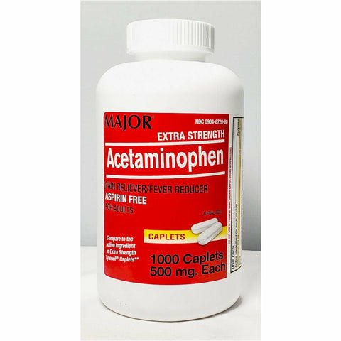 Major Acetaminophen 500 mg 1000 Tablets