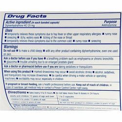 Major Banophen, Diphenhydramine 25 mg 1000 Capsules 