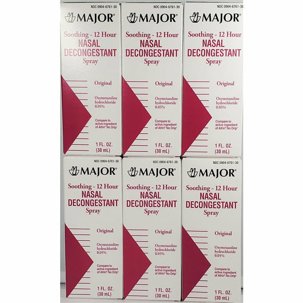 Nasal Decongestant Spray, 1 fl oz each (3, 6 or 12 Pack) by Major