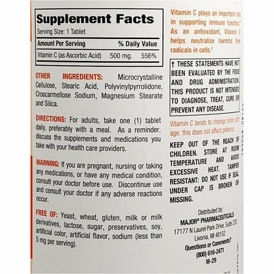 Major Vitamin C-500 mg 1000 Tablets 