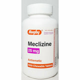Meclizine 25 mg (Antiemetic), 1000 Chewable Tablets by Rugby