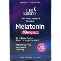 Melatonin 10 mg (Time Release) 60 Tablets by Sleep Soundly - Image 1