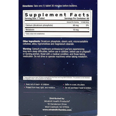 Melatonin 10 mg (Time Release) 60 Tablets by Sleep Soundly