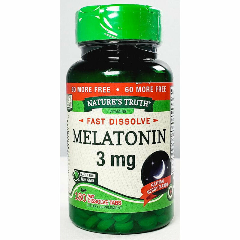 Melatonin 3 mg 180 Fast Dissolve Tablets by Natures Truth - Main product image
