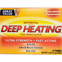Mentholatum Deep Heating Pain Relieving Rub, 2 Tubes Each (1 or 3 Pack) - Image 1