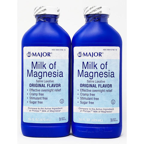 Milk of Magnesia 16 fl oz each (2 Pack) by Major