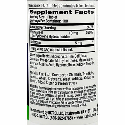 Natrol Melatonin Sleep 5 mg (Time Release) 100 Tablets