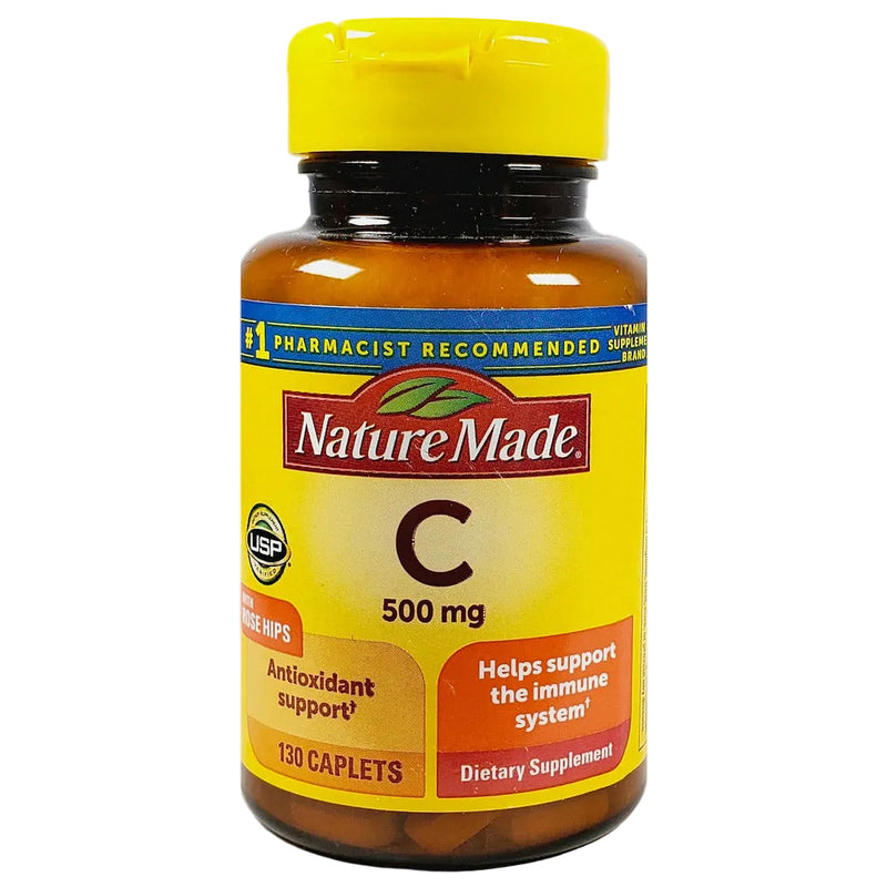 Vitamin C with Rose Hips 500 mg, 130 Caplets by Nature Made - Main product image